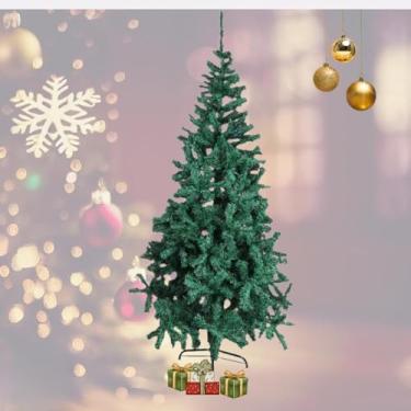 Imagem de Árvore de Natal Artificial Premium, Verde, 2,10m x 1,1m, 1100 Galhos em PVC e Ferro, Base Retrátil com Fixação, Decoração Natalina para Casa e Ambientes Comerciais