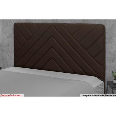 Imagem de Cabeceira Cama Box Estofada Casal Casal Sky Plus Veludo Cacau - Simbal