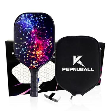 Imagem de Lindo conjunto de bolas de remo de fibra de vidro Starlit Sky de Pickleball – Raquetes leves e duráveis com aderência confortável, inclui 1 capa de remo, 1 fita adesiva, para brincadeiras internas