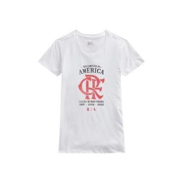 Imagem de Camiseta Feminina Fla Tri Campeão Reserva, Branco, GG