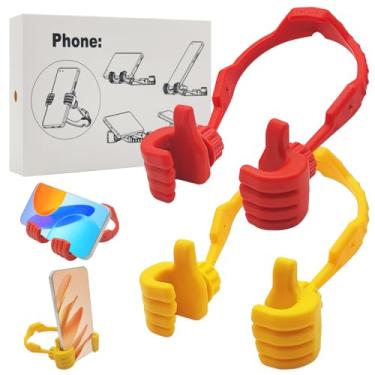 Imagem de YuCool Pacote com 2 suportes de telefone preguiçosos, suportes ajustáveis flexíveis para celular OK para telefone/iPad/tablet