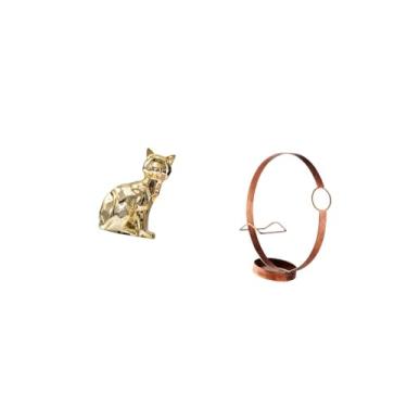 Imagem de Fenteer Suporte para Garrafa de Vinho em Formato de Escultura Artística de Animal, Estatueta Decorativa de Gato em Metal, Organizador para Lareira E Expositor