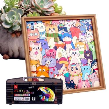 Imagem de Moldura de quebra-cabeça | educativa engraçada, moldura de gato, brinquedos de quebra-cabeça para colorir, para decoração, educação, exibição de crianças, meninos, casa, sala de aula