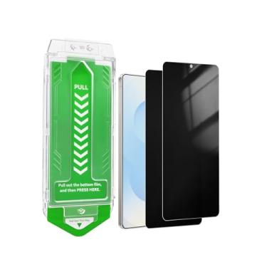 Imagem de Pacote com 2 protetores de tela de privacidade para Samsung Galaxy S25 Plus/S24 Plus vidro temperado [kit de alinhamento automático] [impressão digital de 0,05s desbloqueado] 17 cm, antiespião, sem