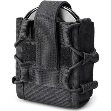 Imagem de Molle Suporte de algemas, bolsa de cinto de nylon, acessório de agente de segurança policial, bolsa para algemas serve para quase todas as algemas. Preto