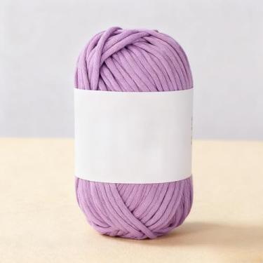 Imagem de Fio tubular - 1 pacote de 100 g - 72% algodão 28% nylon - nº 5 volumoso - 100 m - para tricô, crochê e amigurumi (05 roxo claro)