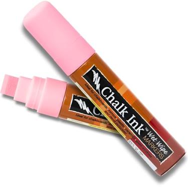 Imagem de Chalk Ink Marcadores de quadro-negro – Marcadores de giz líquido profissionais de ponta larga – Cores duradouras e fáceis de limpar (15 mm, cofrinho rosa)