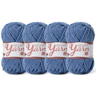 Imagem de Pacote com 4 fios de veludo fofo para crochê, cobertor de bebê para crochê macio, 200 g (262,4 jardas) fios amigurumi, fios de crochê de chenille de pelúcia, fios de quebra-cabeça para artesanato de