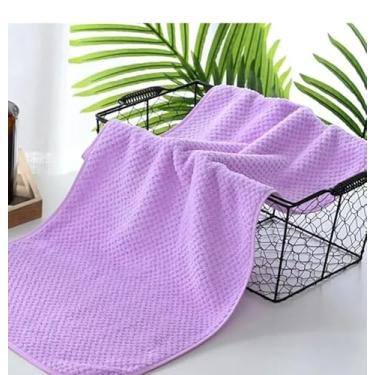 Imagem de Toalha de Banho Grande Microfibra 70x140cm Alta Absorção Toalha Secagem Rápida para Praia Academia Viagem (lilas)