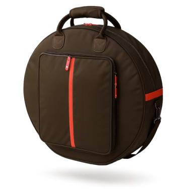 Imagem de Joymaney Bolsa profissional para pratos de 61 cm, pacote com 6 divisórias acolchoadas - fundo resistente a perfurações, com zíperes YKK comerciais com baquetas de bateria, bolso para acessórios