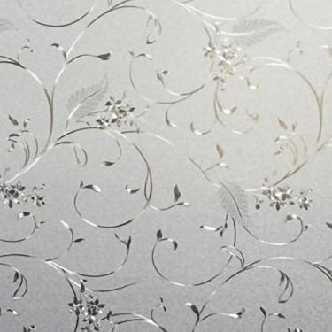 Imagem de Mingzhe Aderência Fosca para Janela, Filme Protetor Solar de Eletricidade Estática para Isolamento Térmico e Privacidade, Adequado para Superfícies de Vidro Lisas, Fácil de Instalar e (Padrão de flor)