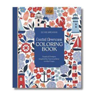 Imagem de Livro de colorir Coastal Americana, 21,5 x 25,4 cm, 40 páginas para colorir por Elyse Breanne Design