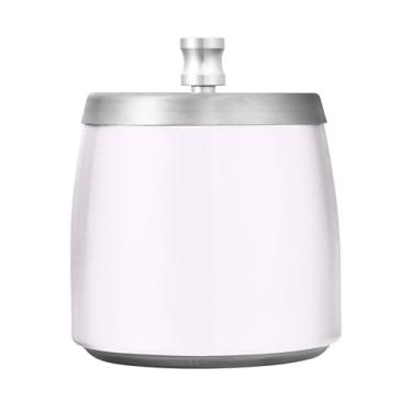 Imagem de Qilmy Cinzeiro Alice Blue de aço inoxidável com tampa - Cinzeiro de cigarro à prova de vento sem cheiro sem fumaça para casa, escritório, carro, pátio, varanda (uso interno e externo)