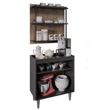 Imagem de Painel Organizador 3 Prateleiras Clara - Ssx Multicoisas Preto - Freijó