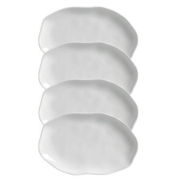 Imagem de Conjunto Com 04 Travessas Oval Rasa Média 30x20 Cm Orgânico New White Porto Brasil