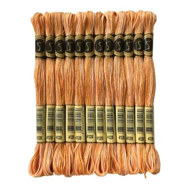 Imagem de Magical Color Variegated Cross Stitch Thread Color Variations Embroidery Floss Pack, 8,7 jardas, Gold Coast, pacote com 12 novelos