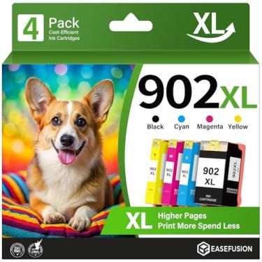 Imagem de Cartuchos de tinta 902XL, pacote combo compatível com impressoras Hp, tinta 902XL 902 XL para OfficeJet 6950 6960 6960 série 6970 (preto, ciano/magenta/amarelo)