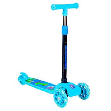 Imagem de Patinete Ajustável Mega 3 Rodas com Luz LED Dino Azul