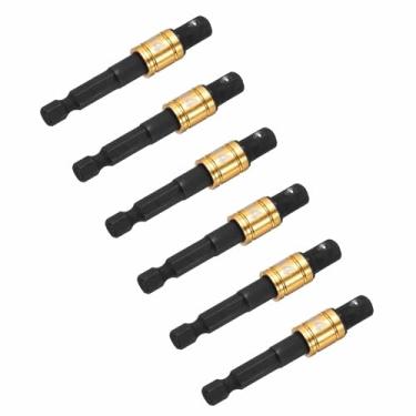 Imagem de HARFINGTON Conjunto de extensão de soquete de chave de impacto, 6 peças, chave quadrada de 1/10.2 cm, adaptador de haste sextavada de 1/10.2 cm para chaves de fenda, preto-amarelo