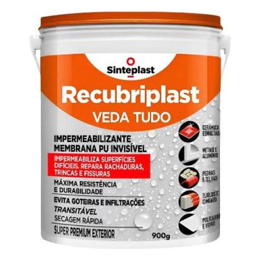 Imagem de Veda Tudo 0,9kg Recubiplast Vedação Forte Rápida Durável - SINTEPLAST