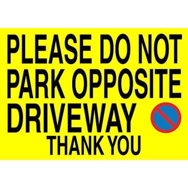 Imagem de Placa de metal Please Do Not Park Opposite Driveway Placa de alumínio/Placa de aviso ao ar livre/20 x 30 cm Nova decoração de parede