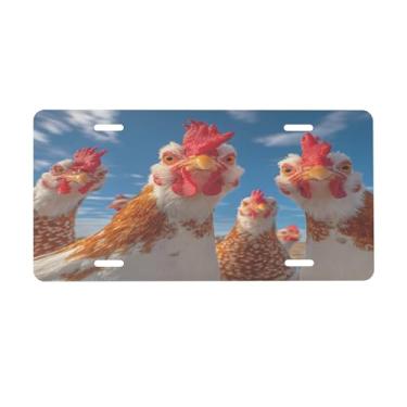 Imagem de Placa de carro colorida divertida para placas de carro dianteiras de carro alumínio adequado para caminhão, placa de porta de carro, bar, café, acessórios automotivos para homens e mulheres 15 x 30 cm