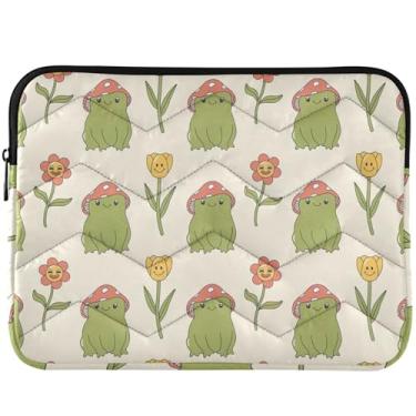 Imagem de Capa protetora para laptop personagem sapo de desenho animado capa protetora para notebook estética capa universal para laptop de 13 a 14 polegadas
