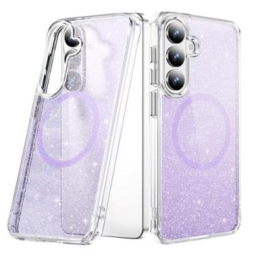 Imagem de LEMAXELERS Capa para Samsung S23 Ultra, compatível com MagSafe, capa protetora de TPU (poliuretano termoplástico) transparente antiamarelamento para Samsung Galaxy S23 Ultra, roxo cristal