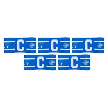 Imagem de Kit 5 Braçadeira Faixa Capitão Personalizável Brasão Time Fecho tiras 