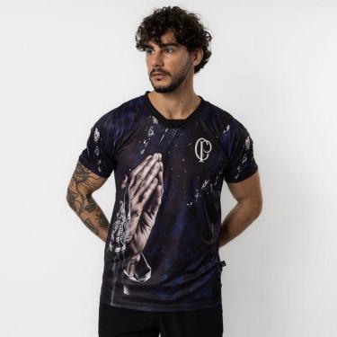 Imagem de Camiseta Corinthians Quebrada Fé Paixão Loucura-Masculino