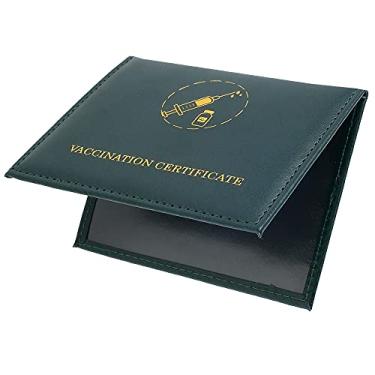 Imagem de Protetor de cartão de vacinação reutilizável de 10 x 7,6 cm, porta-documentos, de couro PU, para vacinação, imunização, capa protetora portátil para cartão de registro de vacina para viagens de