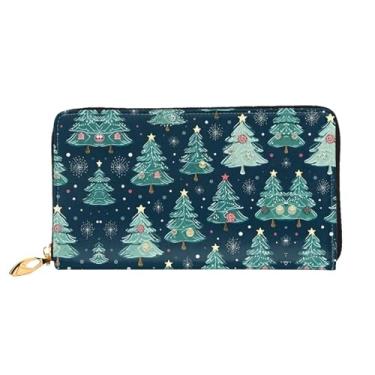 Imagem de XLLingL Carteiras de cartão de crédito impressas, bolsas longas de couro femininas, carteiras com zíper, carteira de viagem simples