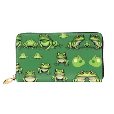 Imagem de XLLingL Carteiras de cartão de crédito impressas, bolsas longas de couro femininas, carteiras com zíper, carteira de viagem simples