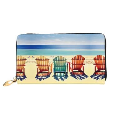 Imagem de XLLingL Carteiras de cartão de crédito impressas, bolsas longas de couro femininas, carteiras com zíper, carteira de viagem simples