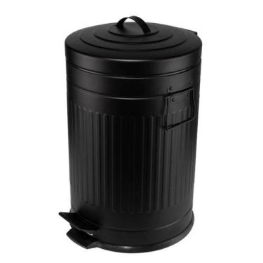 Imagem de Lixeira Retrô com Pedal Preta Mollie 20 litros