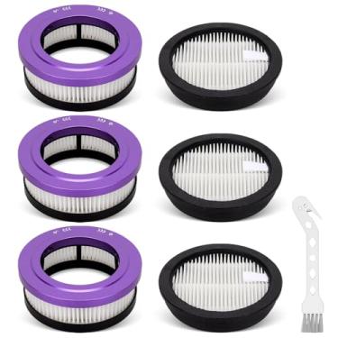 Imagem de Substituição de filtro HEPA compatível com aspirador de pó Lirios Q7 / Anyson Stars 5 45000Pa, peça de acessórios de filtro lavável, 3 pré-filtros, 3 filtros de poste