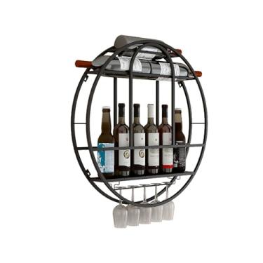 Imagem de Rack de vinho LED montado na parede rack de vinho prateleira de bar suporte de garrafa de vinho prateleira de exibição de garrafa de licor suporta rack de exibição de armazenamento de vinho para bar