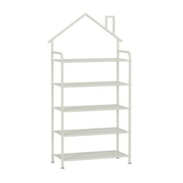 Imagem de Organizador de sapatos moderno sapateira de metal, armazenamento de prateleira de sapatos de 3/4/5/7 níveis de altura, organizador vertical para entrada, quarto, sapateira de vestiário (cor: dourado