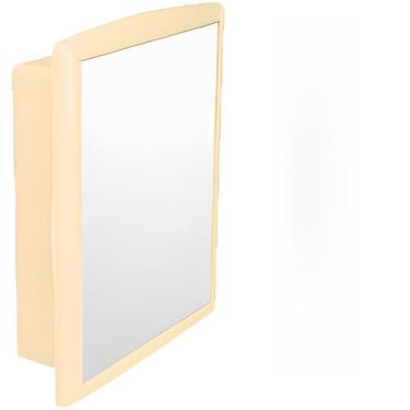 Imagem de Armário Grande de Banheiro com Espelheira – Gabinete Espaçoso de Sobrepor, Organização para Higiene, Cosméticos e Utensílios Doméstico Familiar (Bege)