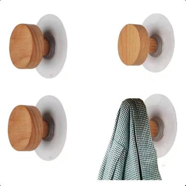 Imagem de 2X 4X Ganchos Adesivo Parede De Madeira Novidade Rústico 3