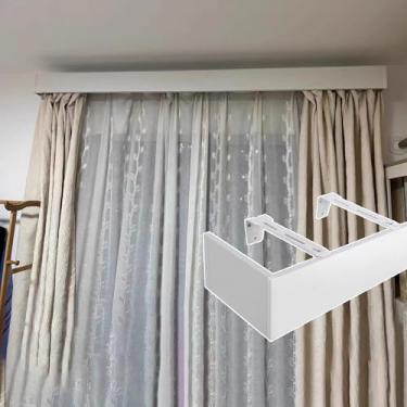 Imagem de Painel de sanefa de cortina decorativa - Cornija de caixa de cortinas blackout de 2,7 m para parede - Tratamento de janela elegante, sem necessidade de trilhas, aumenta a decoração da casa
