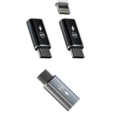 Imagem de Carregador rápido de 65 W Lightning fêmea para adaptador USB C macho (pacote com 2) para iPhone 16 15 Pro Max para conector de cabo Apple, acessório de iluminação, adaptador de carregamento de