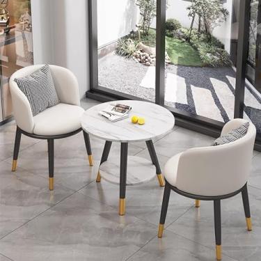 Imagem de Conjunto de mesa e cadeira de clube de recepção de escritório, conjuntos de mesa de negociação para sala de conferências, sala de estar e varanda de café, mesa de jantar redonda simples, móveis de