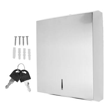 Imagem de Suporte para caixa de lenços montado na parede, elegante multifuncional em aço inoxidável, caixa de armazenamento para cozinha, banheiro, garagem, aço inoxidável 304 com kit de (Lixamento Bk50)