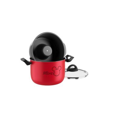 Imagem de Conjunto Panela E Forma Para Pudim Banho Maria Brinox Mickey Disney 20 cm Vermelho