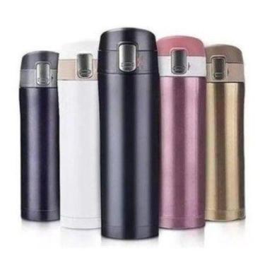 Imagem de Garrafa Térmica Squeeze 500ml Aço Inox Inquebrável Com Tampa Trava PAR