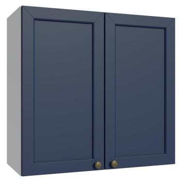 Imagem de Armário Aéreo 70 Cm 2 Portas Branco/azul Vik Madesa Branco/azul