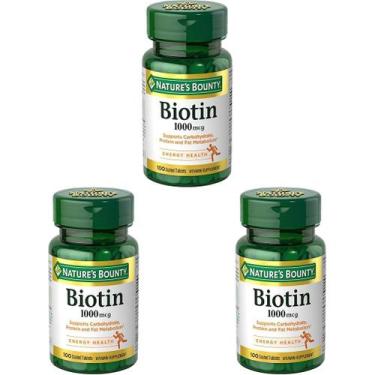 Imagem de Suplemento Nature's Bounty Biotina Vitamina 1000 mcg 100 Tabletas