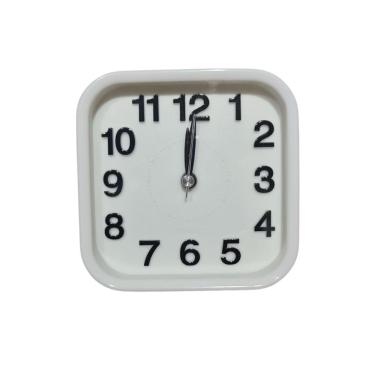 Imagem de Relógio de Mesa Quadrado Despertador Alarme Analógico Minimalista Decorativo Cabeceira Cama Criado Mudo Carro A pilha