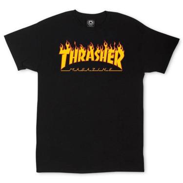 Imagem de Camiseta Thrasher Magazine Classic Flame - Preto-Unissex
